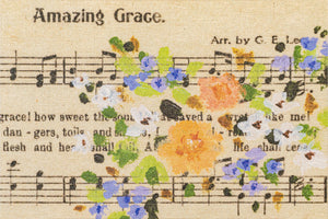 Amazing Grace Floral Hymn #7 - Hanging Canvas - Pretty In Polka Dots