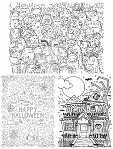 Giant Halloween Coloring Pages - Set of 3 - Pretty In Polka Dots