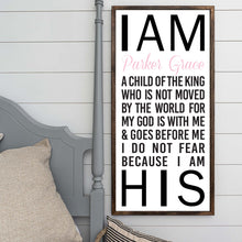 Load image into Gallery viewer, I Am His Sign - Child of a King - Personalized - Pretty In Polka Dots