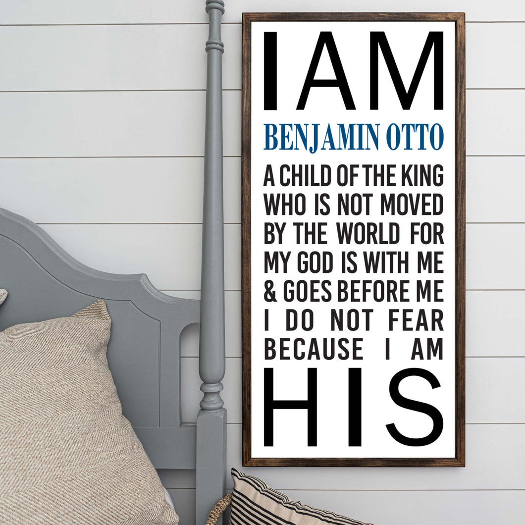 I Am His Sign - Child of a King - Personalized - Pretty In Polka Dots